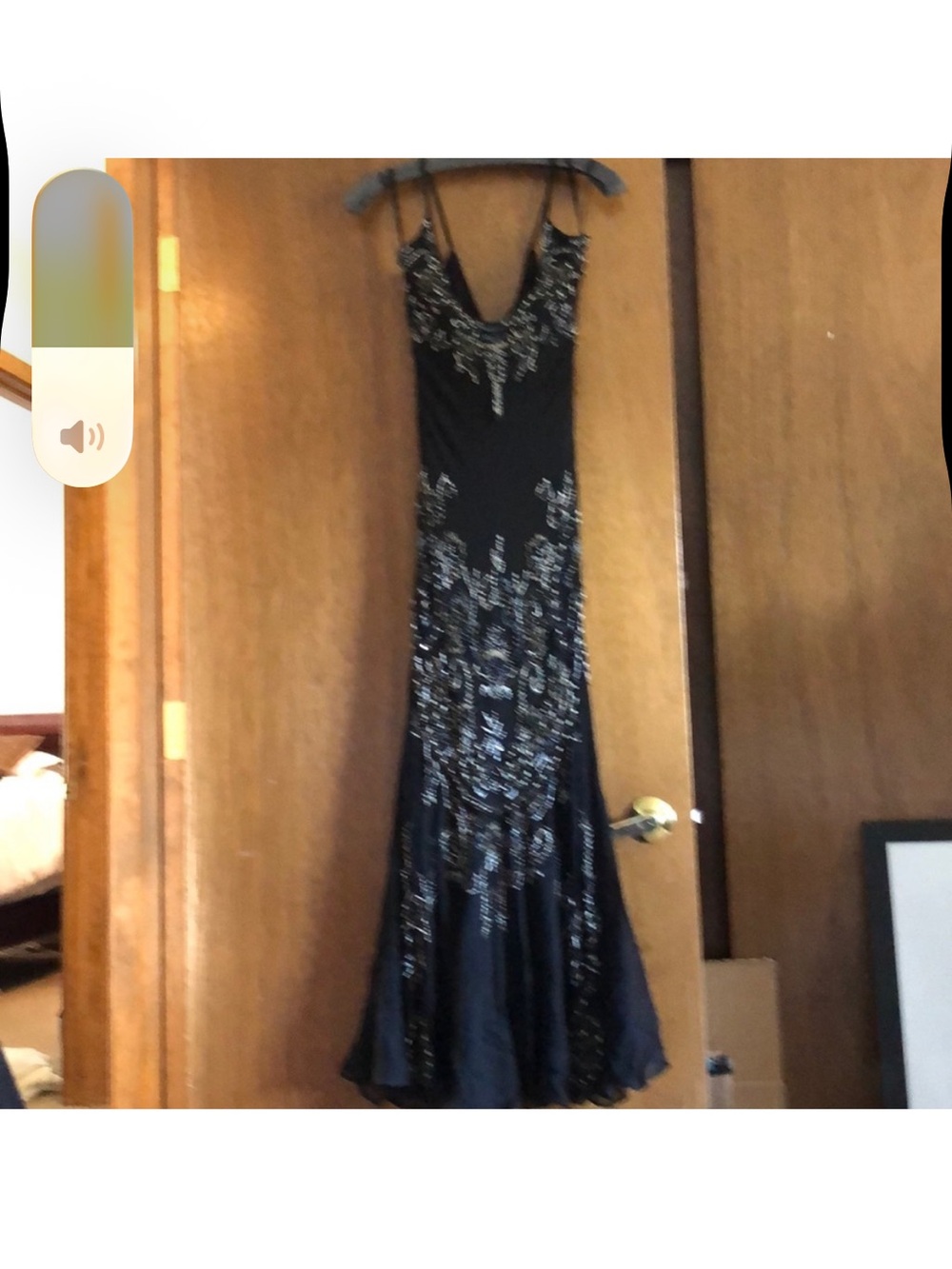 Sue Wong Black Beaded Backless Evening Gown